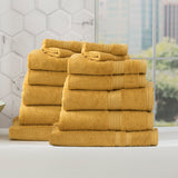Renee Taylor Stella 650 GSM Super Soft Bamboo Cotton 14 Piece Mustard