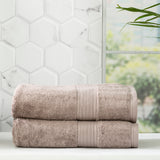 Renee Taylor Stella 650 GSM Super Soft Bamboo Cotton 2 Pack Bath Sheet Pewter