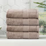 Renee Taylor Stella 650 GSM Super Soft Bamboo Cotton 4 Piece Bath Towel Pewter