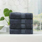 Renee Taylor Stella 650 GSM Super Soft Bamboo Cotton 4 Piece Bath Towel Indigo