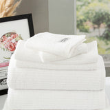 Renee Taylor Cobblestone 650 GSM Cotton Ribbed Towel Packs 14 Piece White