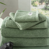 Renee Taylor Cobblestone 650 GSM Cotton Ribbed Towel Packs 14 Piece Sage