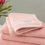 Renee Taylor Cobblestone 650 GSM Cotton Ribbed Towel Packs 7 Piece Blush