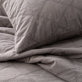 Attwood Vintage Stone Washed Cotton Quilted Coverlet set Queen/King Charcoal