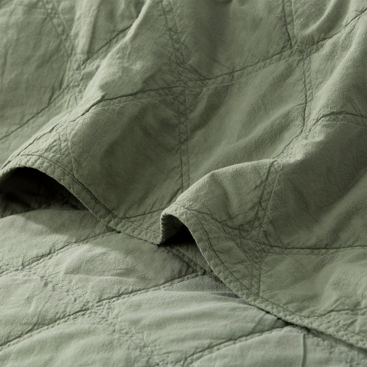 Attwood Vintage Stone Washed Cotton Quilted Coverlet set Queen/King Fern