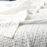 Renee Taylor Lexico Cotton Waffle Blankets Single/Double White