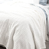 Renee Taylor Lexico Cotton Waffle Blankets Queen/King White