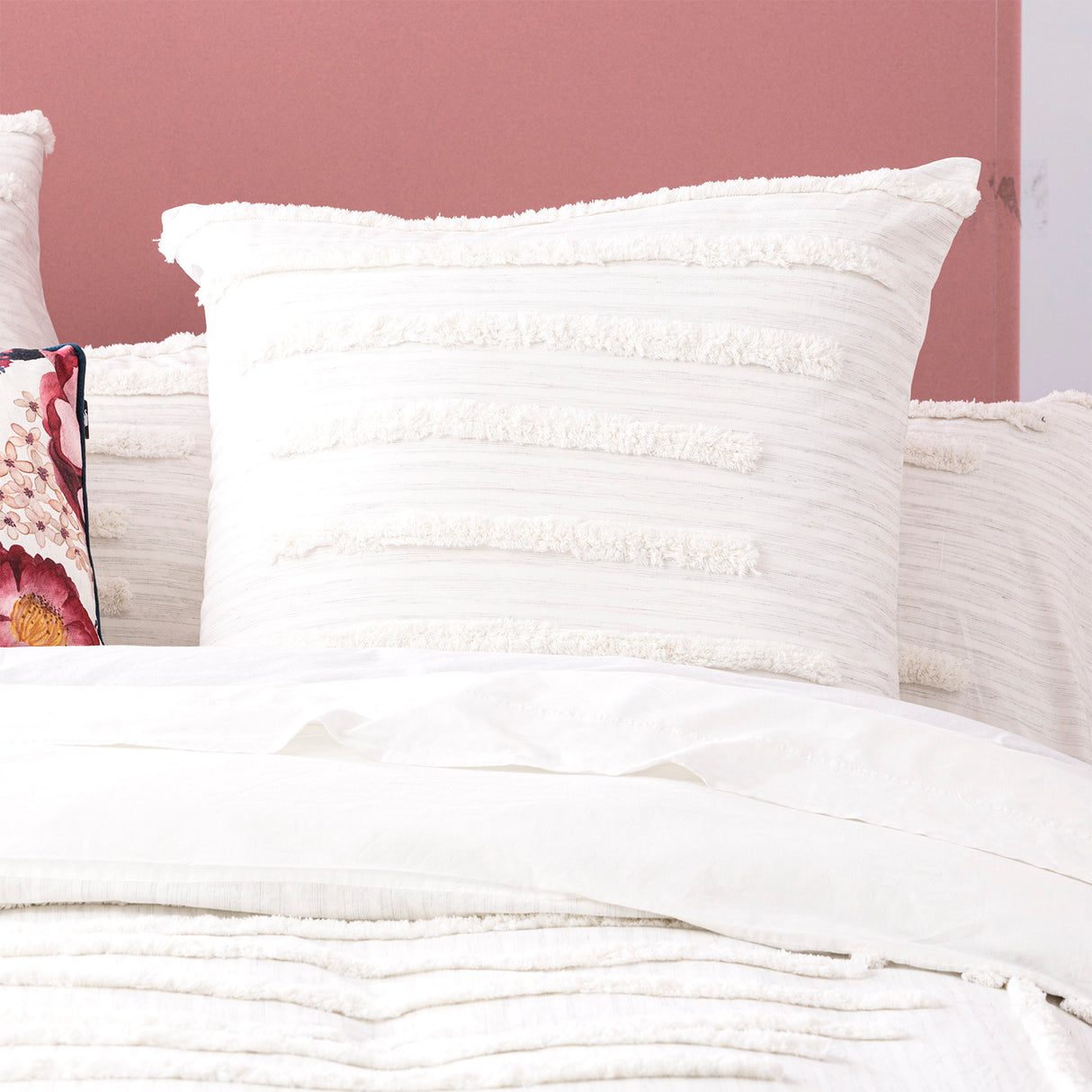 Classic Cotton Vintage washed Tufted Quilt / Duvet Cover set Queen White
