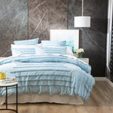 Classic Cotton Vintage washed Tufted Quilt Cover set European Pillowcase Blue