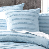 Classic Cotton Vintage washed Tufted Quilt Cover set European Pillowcase Blue