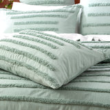 Classic Cotton Vintage washed Tufted Quilt / Duvet Cover set Queen Sage