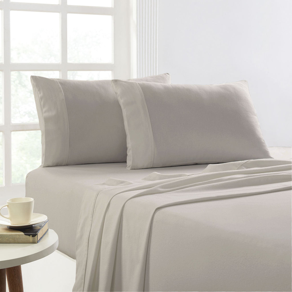 Egyptian Cotton Flannelette Sheet Set Super King Sand