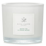"Acca Kappa scented candle in White Fig & Cedarwood, 180g, enhancing ambiance with a blend of fig and cedarwood aromas."