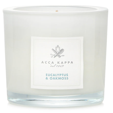 Eucalyptus & Oakmoss scented candle by Acca Kappa, 180g, offers a refreshing and calming aroma for relaxation and ambiance.