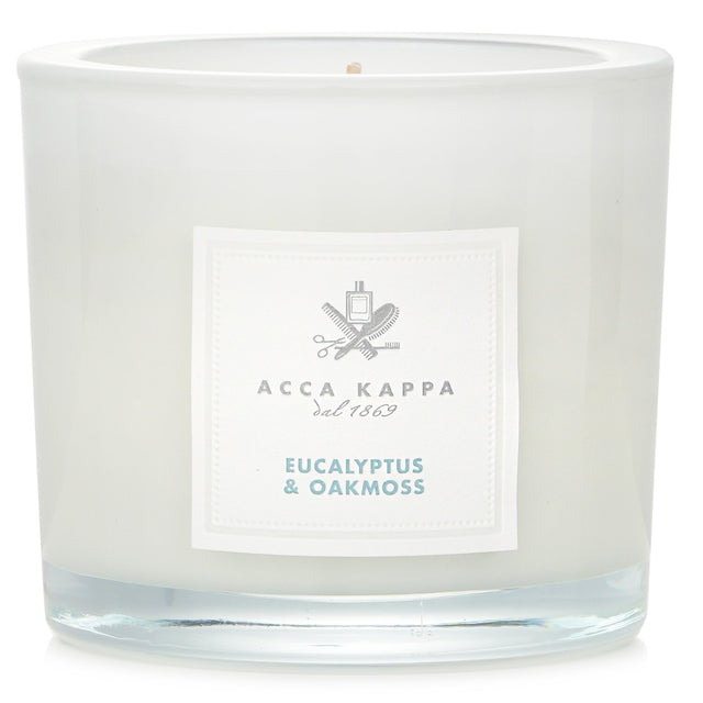 Eucalyptus & Oakmoss scented candle by Acca Kappa, 180g, offers a refreshing and calming aroma for relaxation and ambiance.