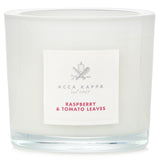Delicate Acca Kappa scented candle blends sweet raspberry and fresh tomato leaves, ideal for creating a serene ambiance.