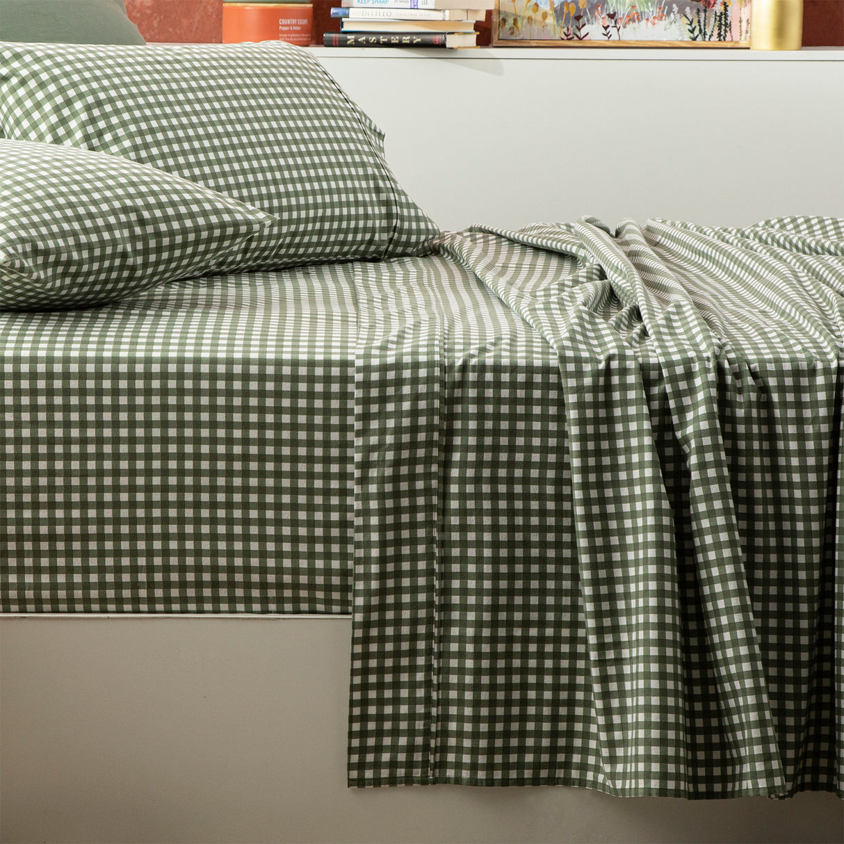 Egyptian Cotton Flannelette Sheet Set Double Gingham