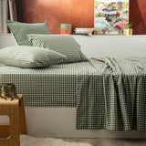 Egyptian Cotton Flannelette Sheet Set Single Gingham