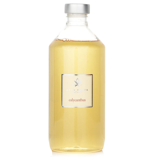 Calycanthus Home Diffuser Refill by Acca Kappa, 500ml, offers rich floral fragrance for an inviting atmosphere.