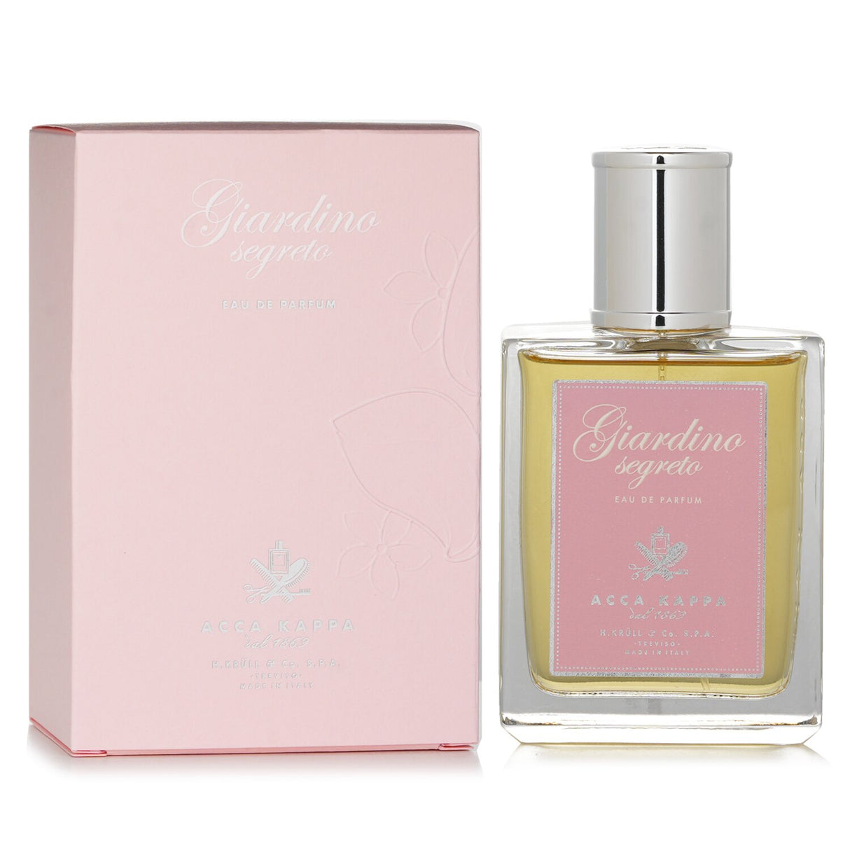 Acca Kappa Giardino Segreto Eau De Parfum Spray, 100ml, featuring floral, fruity, and woody notes for a luxurious scent experience.