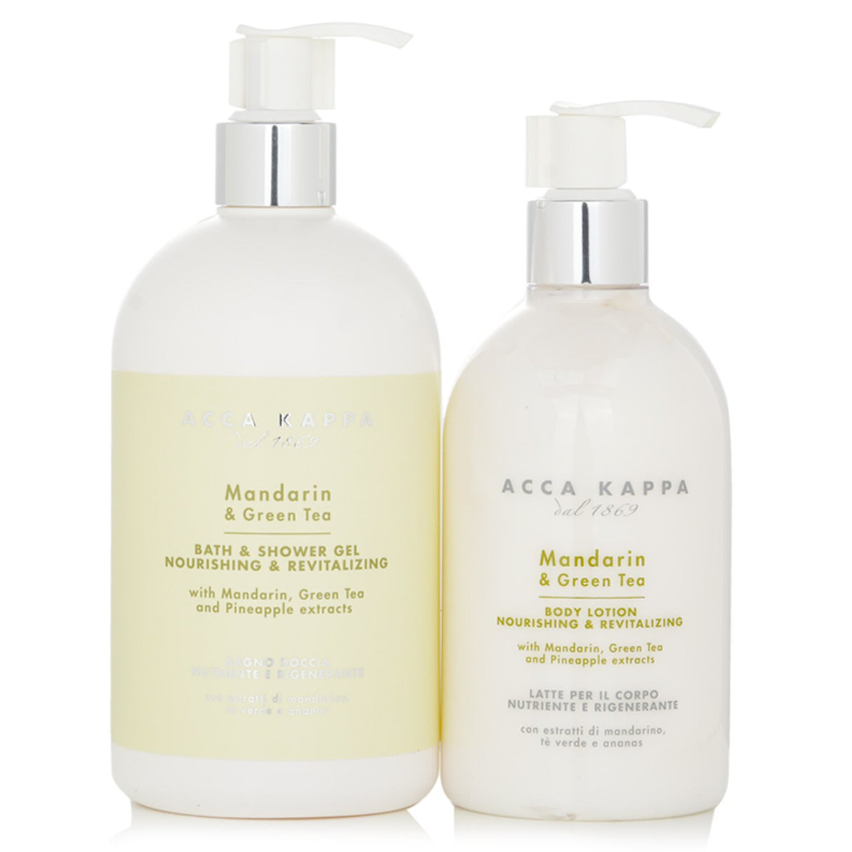 Luxurious Acca Kappa Mandarin & Green Tea Body Care Gift Set featuring refreshing shower gel and hydrating body lotion.