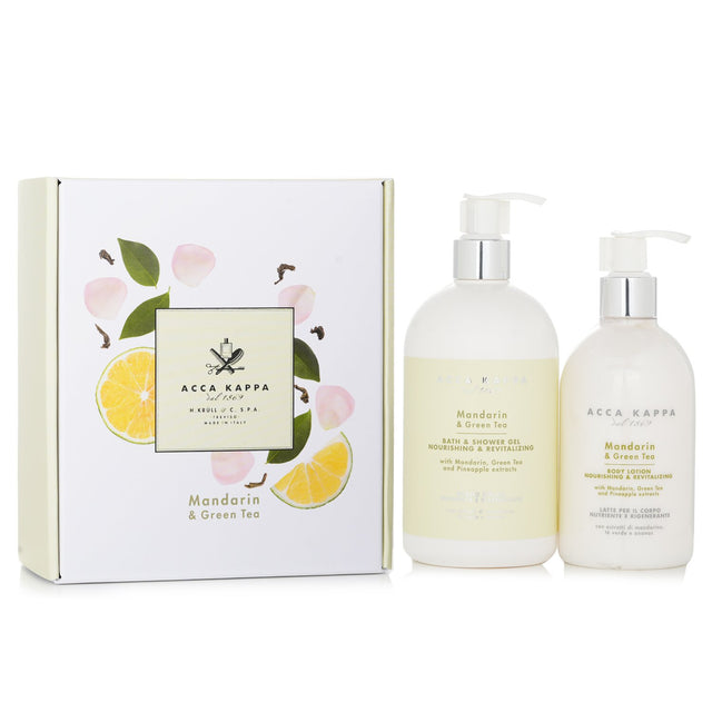 Acca Kappa Mandarin & Green Tea Body Care Gift Set with shower gel and lotion for a refreshing, luxurious skincare experience.