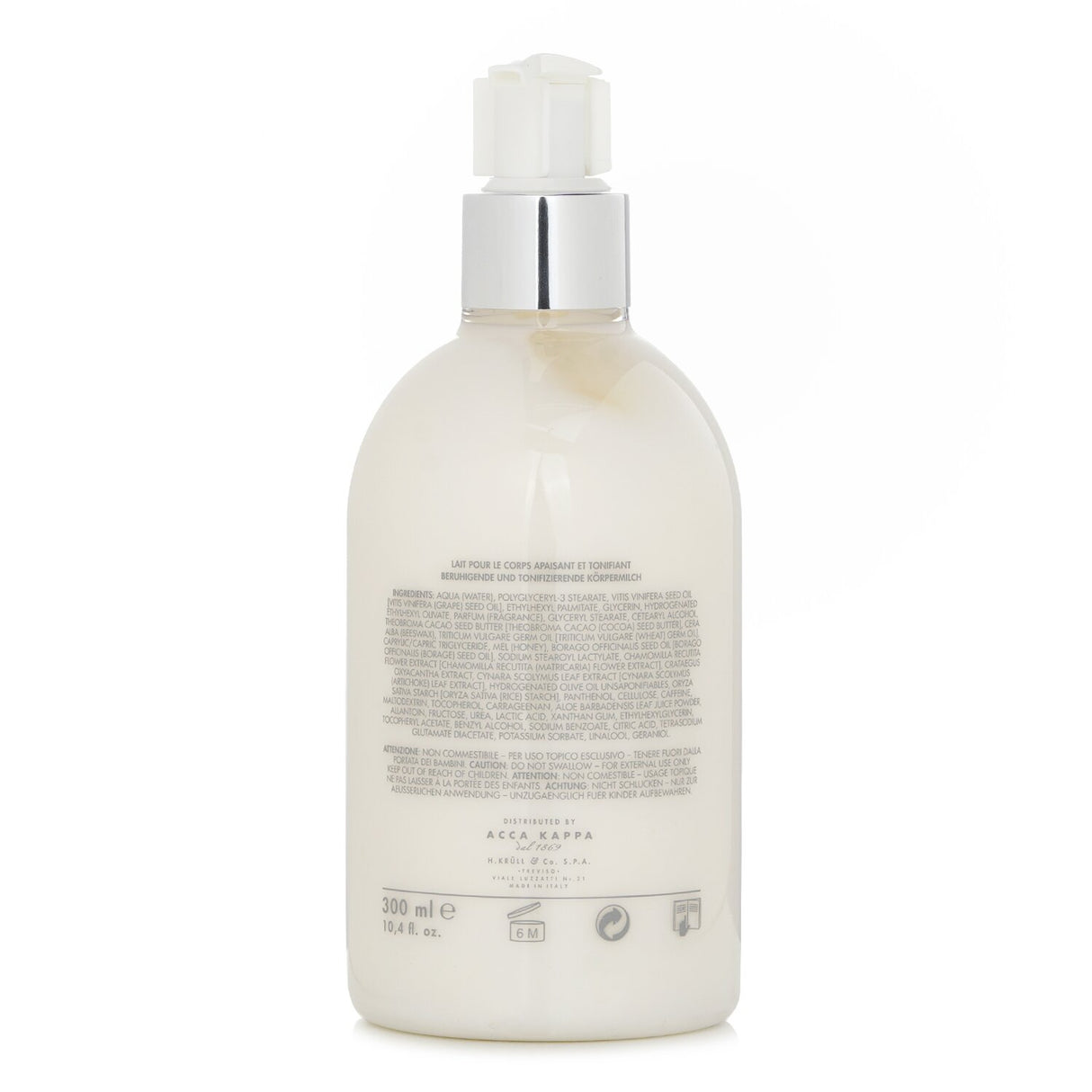 Acca Kappa Sakura Tokyo Body Lotion in a 300ml bottle, infused with cherry blossom essence for soft, hydrated skin.