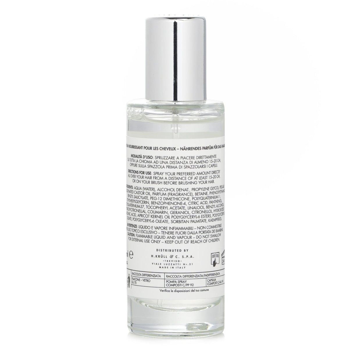 Acca Kappa White Moss Hair Perfume (30ml) enriches hair with hydration and a delicate, fresh scent, suitable for all hair types.