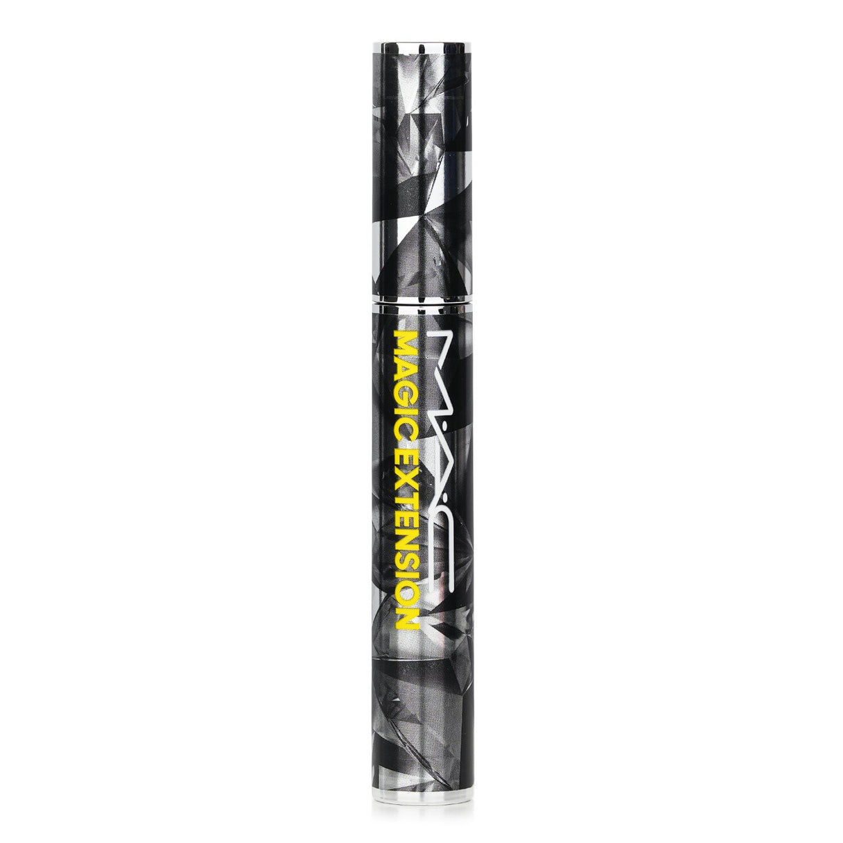 MAC Magic Extension 5mm Fibre Mascara in Black, featuring 5mm fibers for dramatic length, volume, and all-day wear.