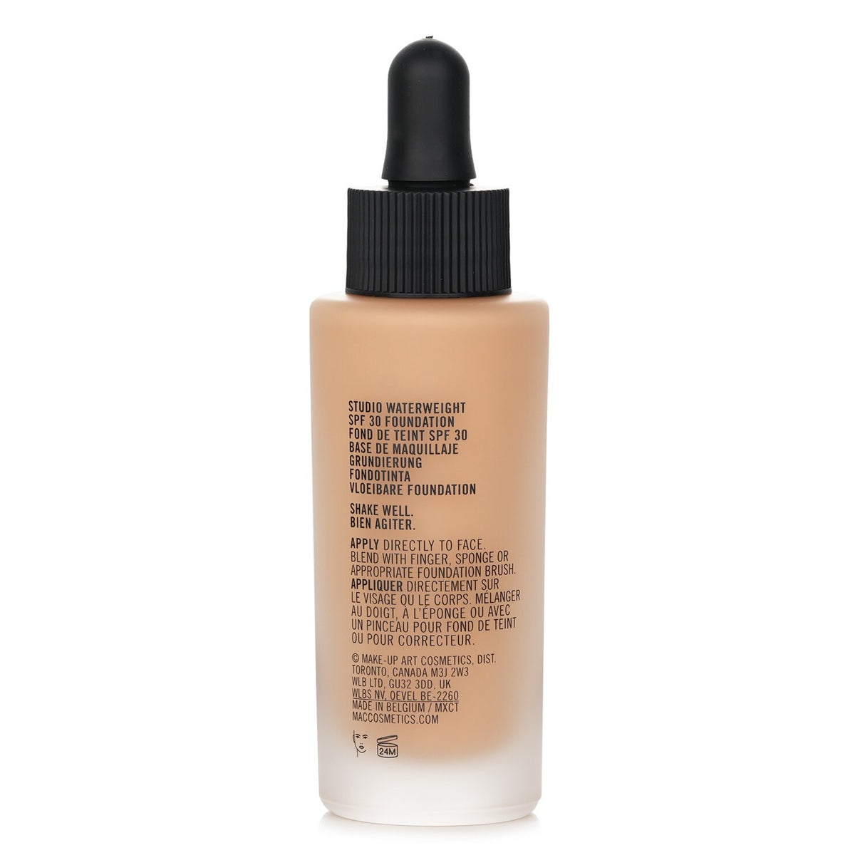 MAC Studio Waterweight Foundation #NC35 in 30ml, a hydrating gel-serum for natural satin finish and SPF 30 protection.