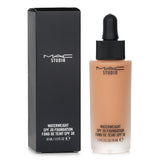 MAC Studio Waterweight Foundation SPF 30 in shade NC44, lightweight gel-serum for radiant, hydrated skin with buildable coverage.