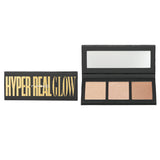 MAC Hyper Real Glow Palette featuring three gold highlighters for a radiant, creamy finish and a smooth, reflective sheen.