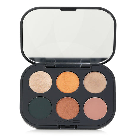 MAC Connect In Colour Eye Shadow Palette in Bronze Influence featuring six luxurious bronzed hues for versatile looks and vibrant color payoff.