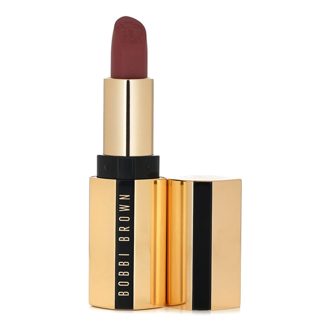 Bobbi Brown Luxe Lipstick #315 Neutral Rose, a skincare-infused satin lipstick that hydrates and rejuvenates lips in one swipe.