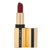 Bobbi Brown Luxe Lipstick in #814 Red Velvet, a skincare-infused satin lipstick that hydrates and flatters all skin tones.