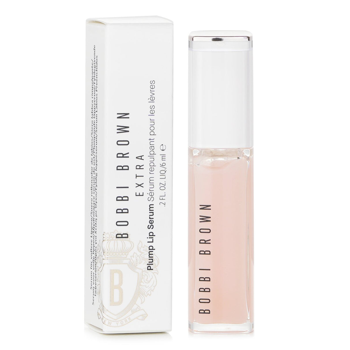 Luxurious Bobbi Brown Extra Plump Lip Serum in #Bare Pink, designed for hydration and volume with a radiant shine.