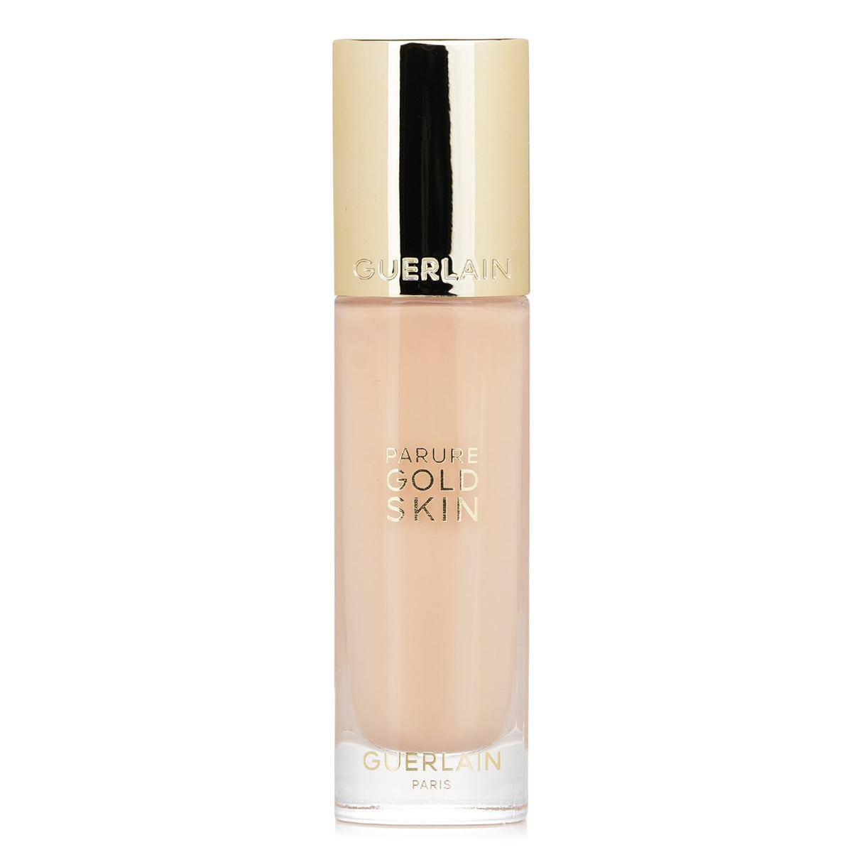 Luxurious foundation with 24-karat gold, offers radiant finish, skincare benefits, housed in elegant glass bottle.