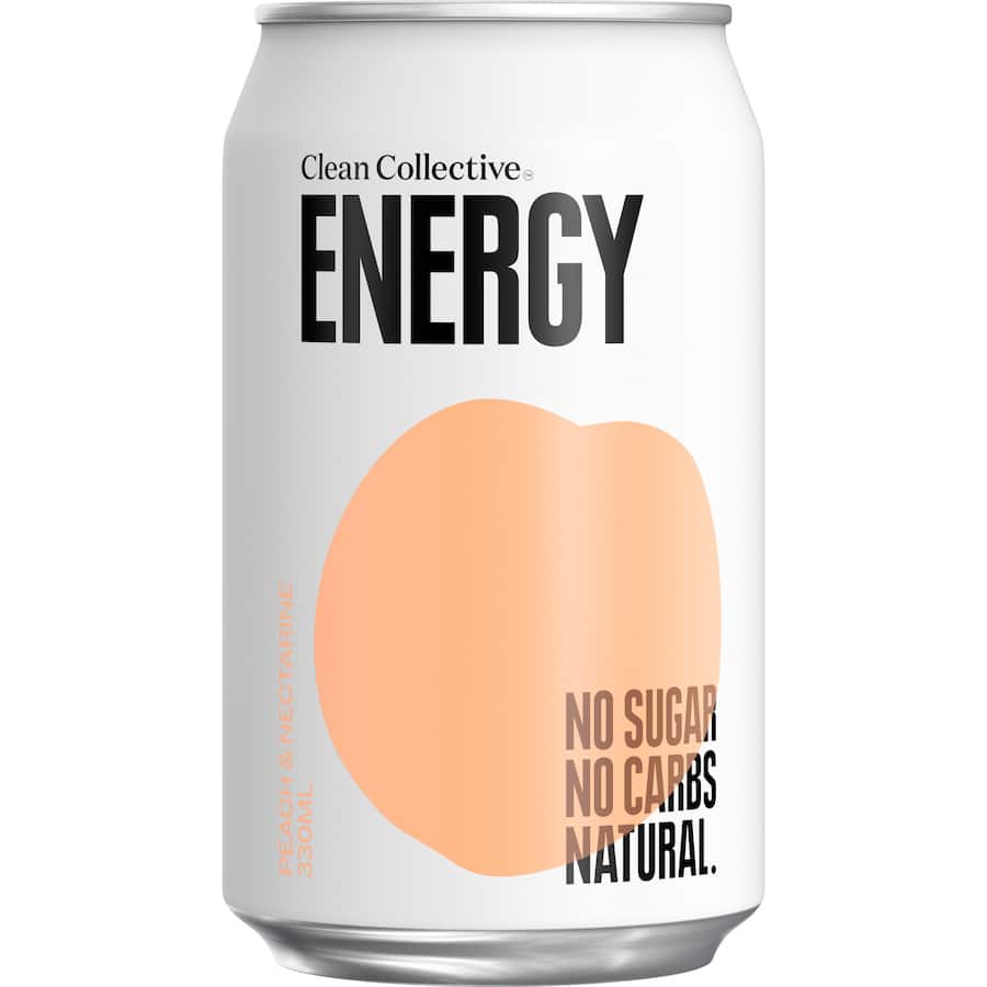 Clean Collective Energy Drink Peach Nectarine Can 330mL
