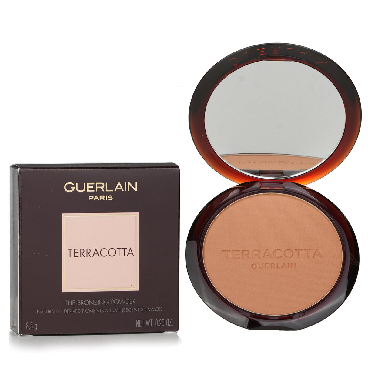 Guerlain Terracotta Bronzing Powder #03, a silky, nourishing bronzer with natural ingredients for a radiant, sun-kissed glow.