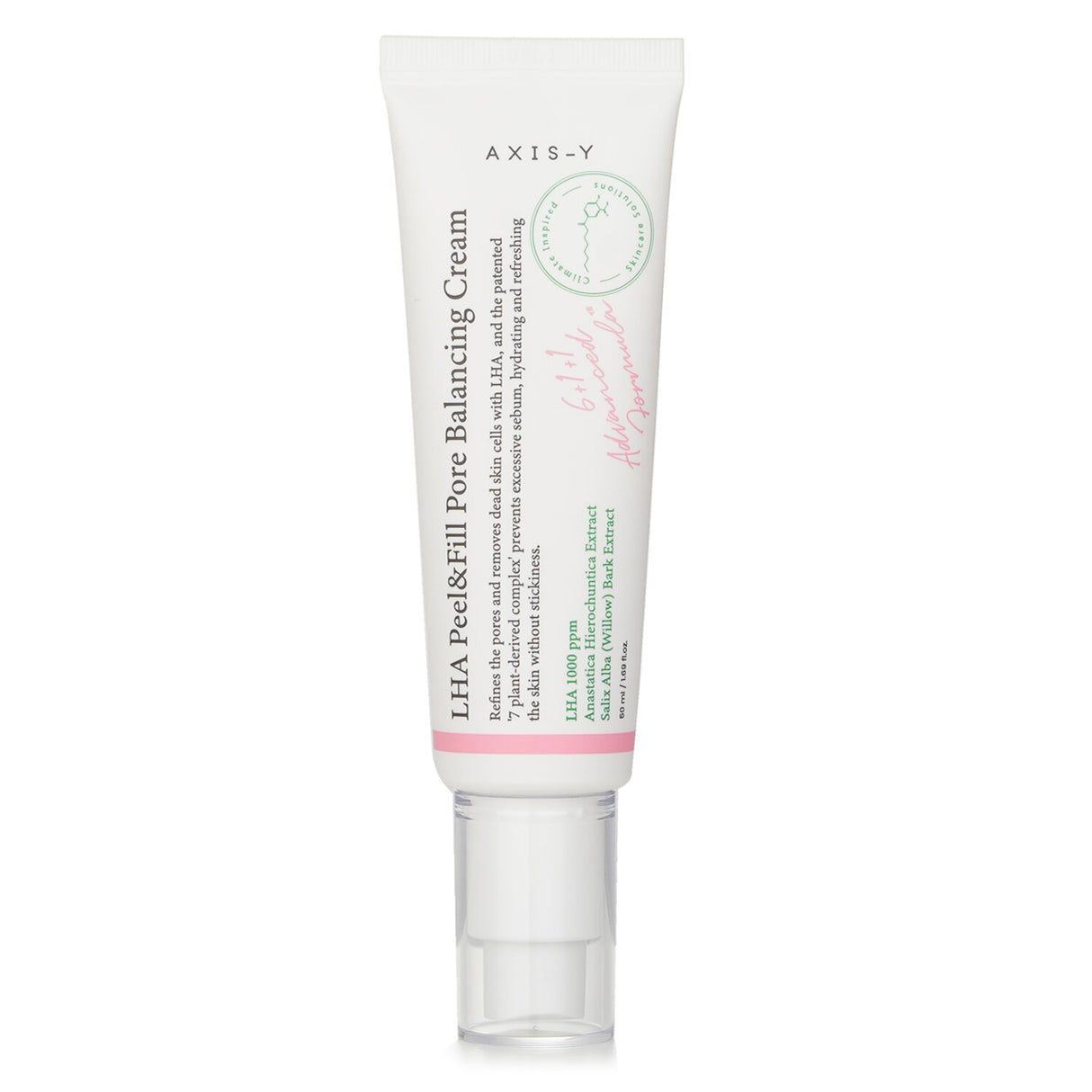 Lightweight LHA Peel & Fill Pore Balancing Cream for all skin types, hydrates, balances pores, and enhances texture.