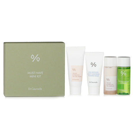 Dr.Ceuracle Must Have Mini Kit featuring 4 essential skincare products for cleansing, toning, and hydration.