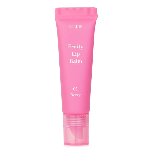 Etude House Fruity Lip Balm #01 Berry, 10g, vibrant berry hue, deep hydration, sweet scent, ideal for smooth lip makeup application.