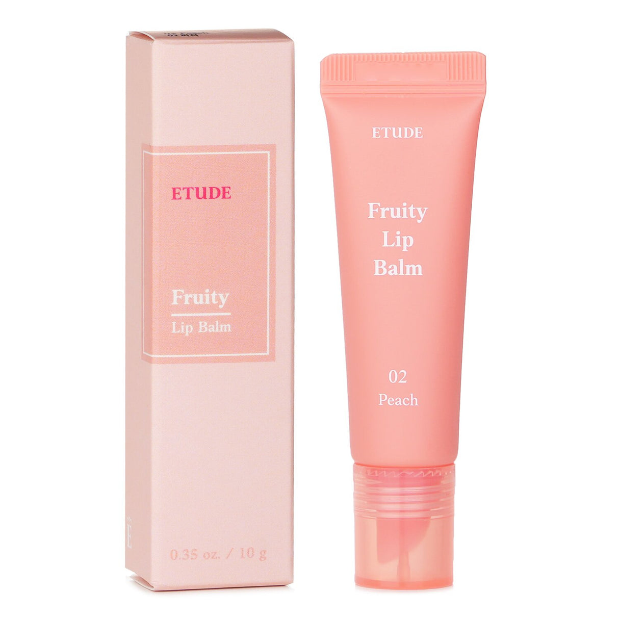 Etude House Fruity Lip Balm #02 Peach, 10g - hydrating balm with sweet peach scent, enriches lips with vibrant color and moisture.