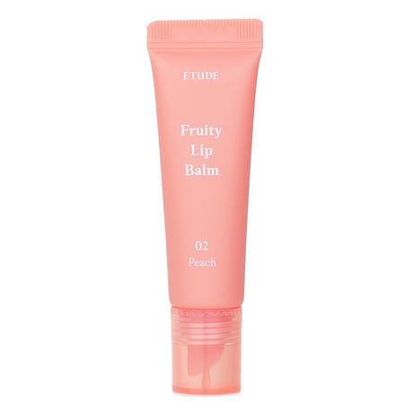 Etude House Fruity Lip Balm in #02 Peach, 10g, enriched with hydration and vibrant peach flavor for soft, luscious lips.