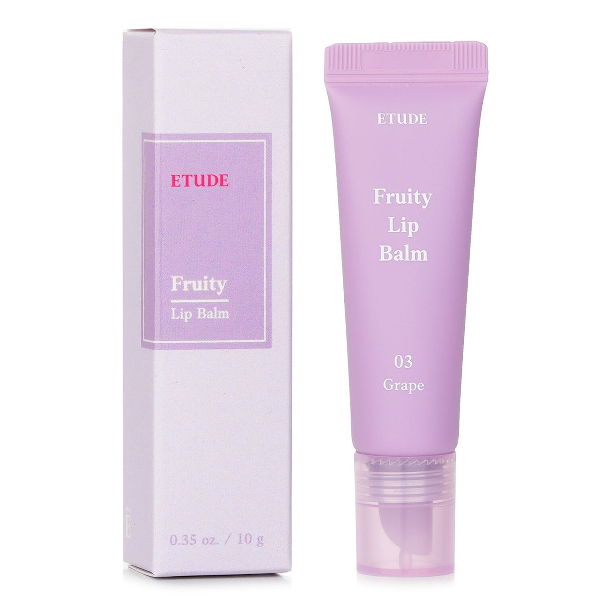 Vibrant Etude House Fruity Lip Balm in #03 Grape, enriched with Berry Fruit Complex for hydration and a delightful grape scent.