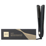 GHD Gold Professional Advanced Styler in black for sleek, smooth hair; features dual-zone technology and safety mode.