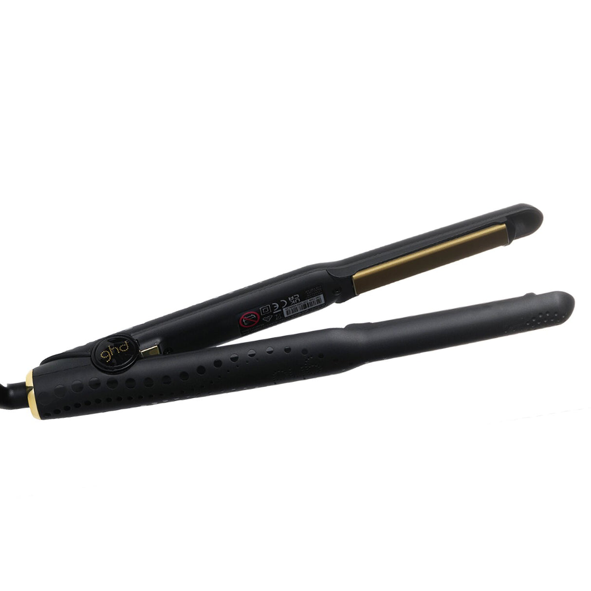 GHD Mini Professional Slim Plate Styler with 40% slimmer plates for precise styling of short hair and fringes at optimal 185°C.