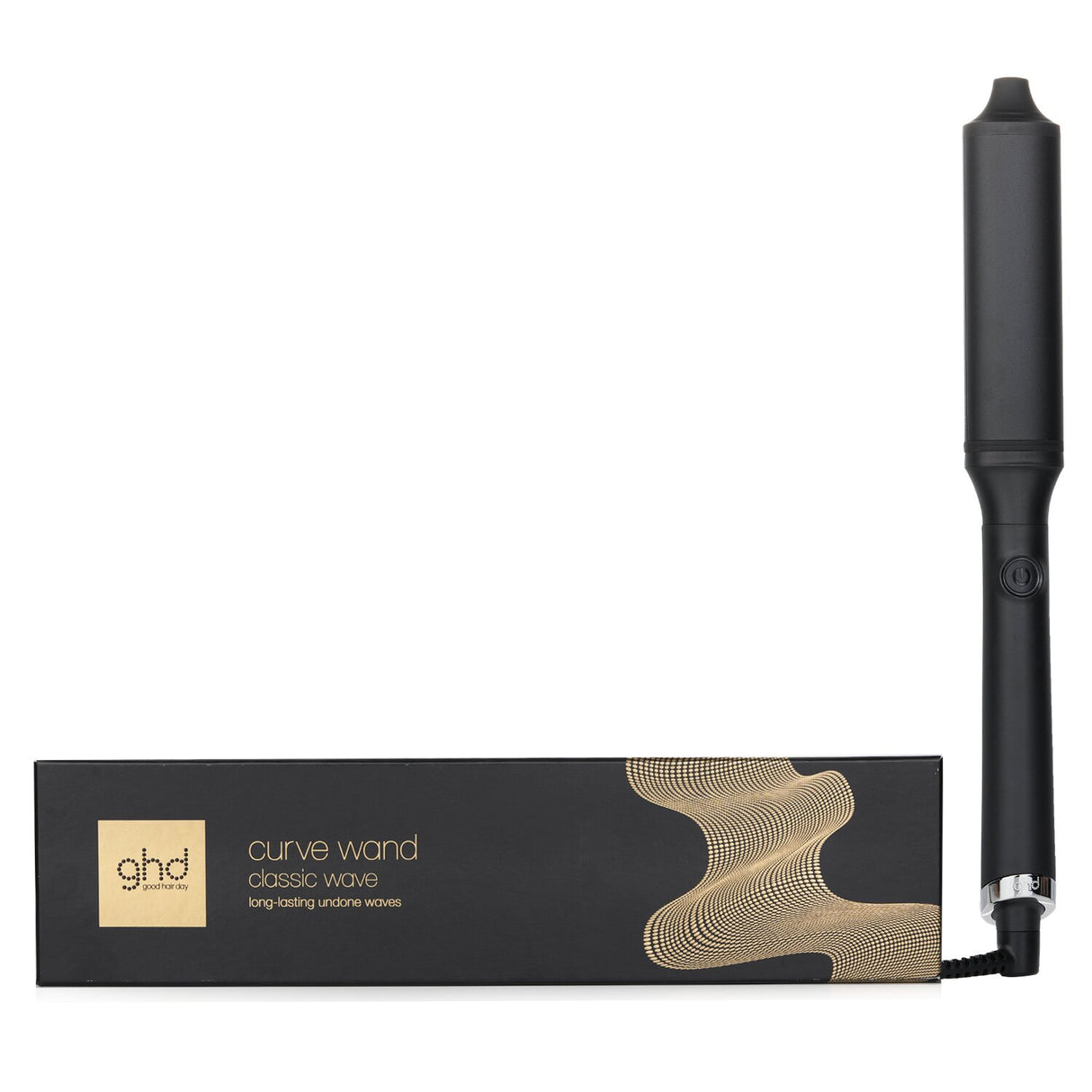 GHD Curve Wand Classic Wave Hair Curler in black, featuring an oval ceramic barrel for effortless, voluminous waves.