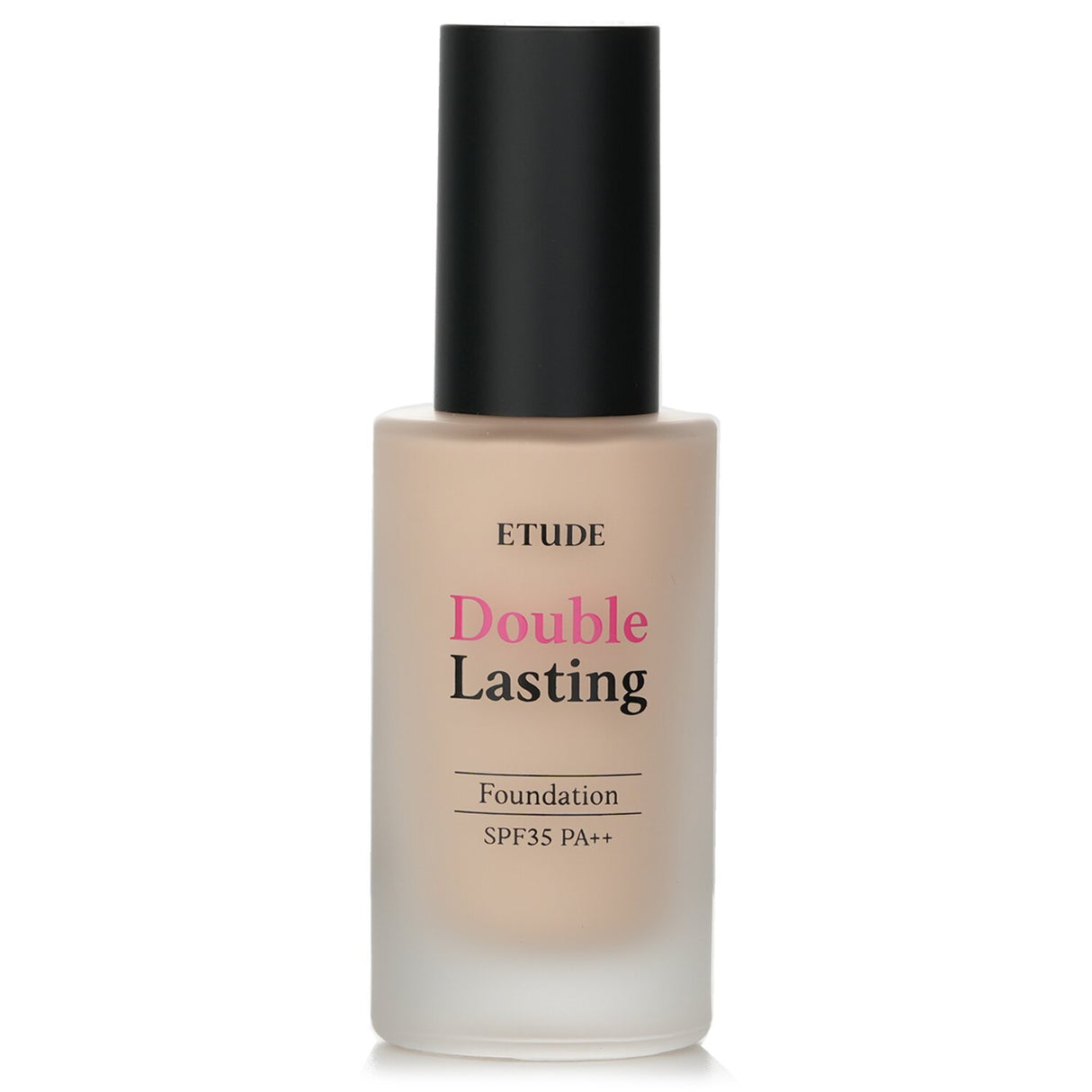 Etude House Double Lasting Foundation SPF 35 in #21N1 Neutral Beige, offering high coverage and 24-hour wear in a lightweight formula.