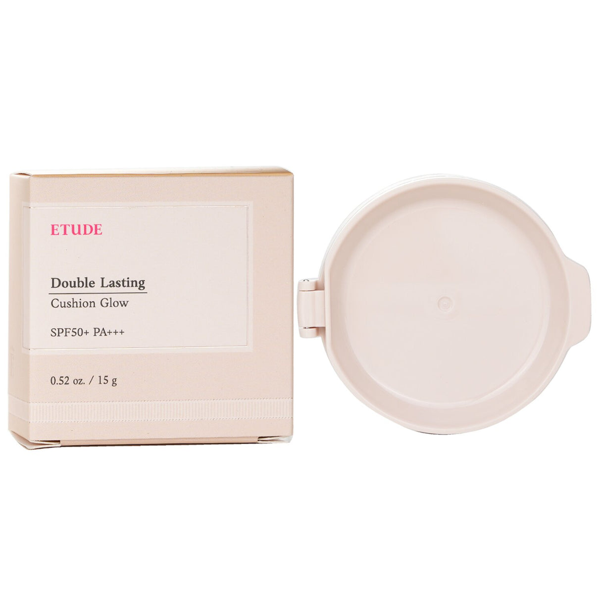 Etude House Double Lasting Cushion Glow Refill SPF 50 in #17N1 offers radiant, natural coverage with lasting hydration and sun protection.